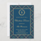 Invitation Couronne de monogramme classique Fête de Noël à ca (Devant)
