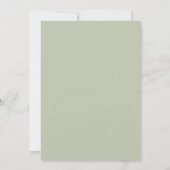 Invitation Couronne de monogramme de mariage simple vert saug (Dos)