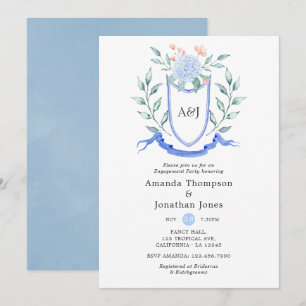 Invitation Couronne de monogramme floral pour la fête de fian