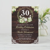 Invitation Couronne de naissance Rustique Hiver Blanche Robin (Debout devant)