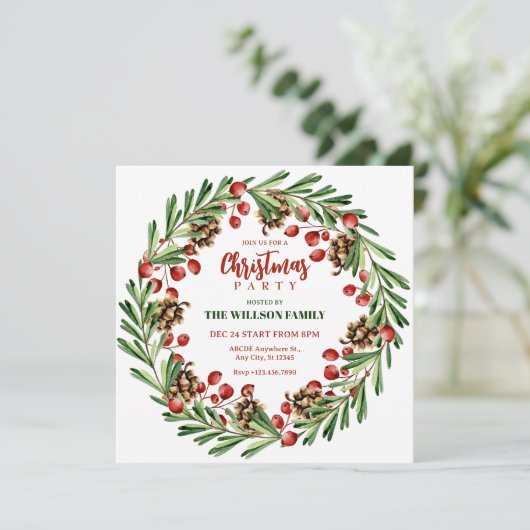 Invitation Couronne de Noël (Debout devant)