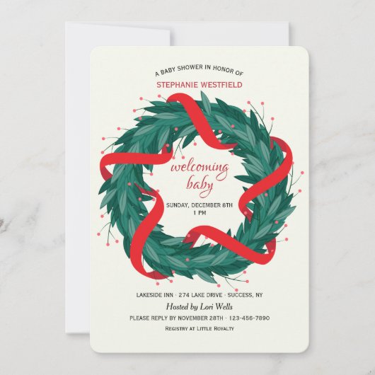 Invitation Couronne de Noël (Devant)