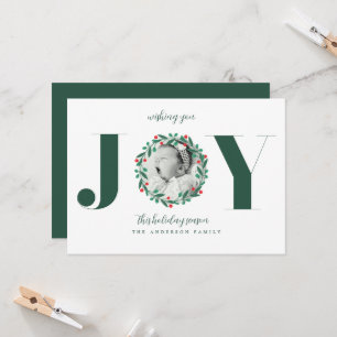 Invitation Couronne de Noël Annonce de Naissance de Bébé