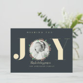Invitation Couronne de Noël Annonce Naissance Bébé (Debout devant)