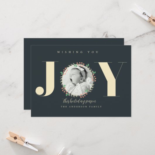 Invitation Couronne de Noël Annonce Naissance Bébé (Devant/Arrière en situation)