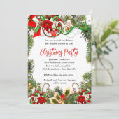 Invitation Couronne de Noël avec Poinsettia (Debout devant)