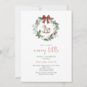 Invitation Couronne de Noël Baby Shower Joyeux Petit Bébé (Devant)