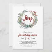 Invitation Couronne de Noël, baies rouges Fête de Noël (Devant)