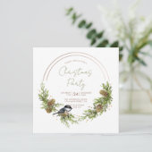 Invitation Couronne de Noël de poulets et de pins (Debout devant)