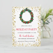 Invitation Couronne de Noël, diamants et étoiles (Debout devant)