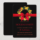 Invitation Couronne de Noël élégamment chic (Devant / Derrière)