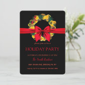Invitation Couronne de Noël élégamment chic (Debout devant)