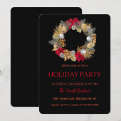 Invitation Couronne de Noël élégamment chic (Devant / Derrière)