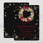 Invitation Couronne de Noël élégamment chic (Devant / Derrière)