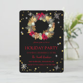 Invitation Couronne de Noël élégamment chic (Debout devant)