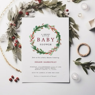 Invitation Couronne de Noël en Baby Shower en Bourgogne
