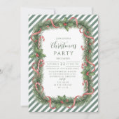 Invitation Couronne de Noël en Canne de Bonbon (Devant)