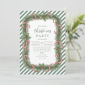 Invitation Couronne de Noël en Canne de Bonbon (Debout devant)