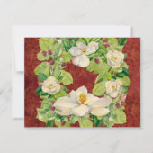 Invitation Couronne de Noël en Magnolia de Nature aux branche (Dos)