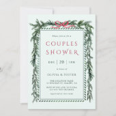 Invitation Couronne de Noël en pin pour couples Shower Vert M (Devant)