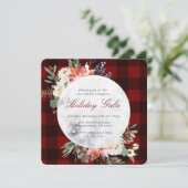 Invitation Couronne de Noël en plaid rouge de Buffalo (Debout devant)