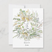 Invitation Couronne de Noël faire part de conservation (Devant)