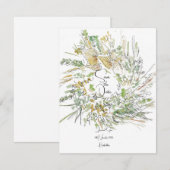 Invitation Couronne de Noël faire part de date de mariage (Devant / Derrière)