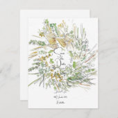 Invitation Couronne de Noël faire part de sauvegarde (Devant / Derrière)