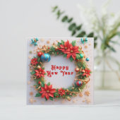 Invitation Couronne de Noël festive (Debout devant)