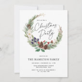 Invitation Couronne de Noël Fête de Fêtes (Devant)