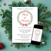 Invitation Couronne de Noël Fiesta Espagnole Fête de Noël