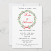 Invitation Couronne de Noël Fiesta Espagnole Fête de Noël (Devant)