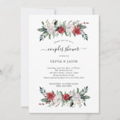 Invitation Couronne de Noël | Floral Holiday Couples Douche (Devant)
