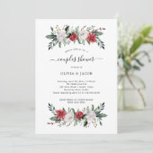 Invitation Couronne de Noël | Floral Holiday Couples Douche (Debout devant)