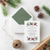 Invitation Couronne de Noël | Floral Holiday Mariage