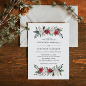 Invitation Couronne de Noël | Floral Holiday Mariage