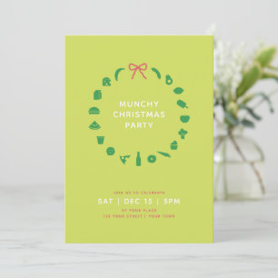 Invitation Couronne de Noël pour gourmands   Couleur modifiab