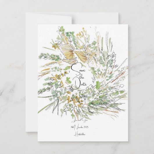 Invitation Couronne de Noël pour save the date (Devant)