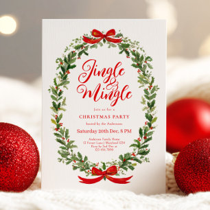 Invitation Couronne de Noël pour se rassembler et faire la fê