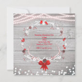 Invitation Couronne de Noël rustique en bois de cerf blanc (Dos)