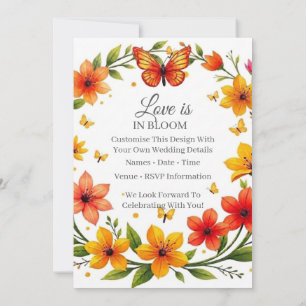 Invitation Couronne de papillons floraux Mariage Texte person