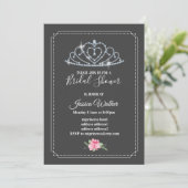 Invitation couronne de parties scintillant, princesse, douche (Debout devant)