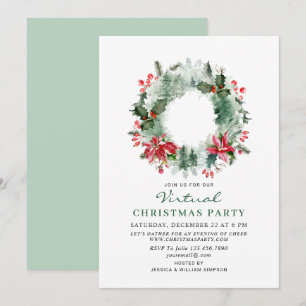 Invitation Couronne de paysage forestier Fête de Noël VIRTUEL