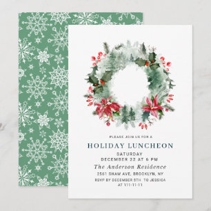 Invitation Couronne de paysage forestier RECEPTION DE NOËL DE