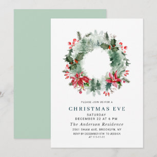 Invitation Couronne de paysage Forêt de Noël LA VEILLE DE NOË