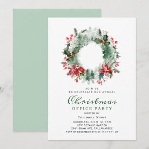 Invitation Couronne de paysage Noël Fête de houx baie