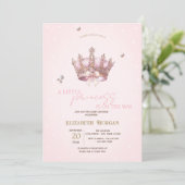 Invitation Couronne de petite princesse Perles Points Baby Sh (Debout devant)