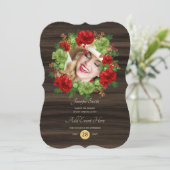 Invitation Couronne de photo à carreaux rustique de bison Mod (Debout devant)