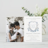 Invitation Couronne de Photo de Mariage Anniversaire de Fleur (Debout devant)