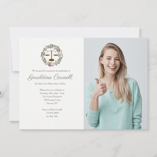 Invitation Couronne de photos de fleurs roses (Devant)